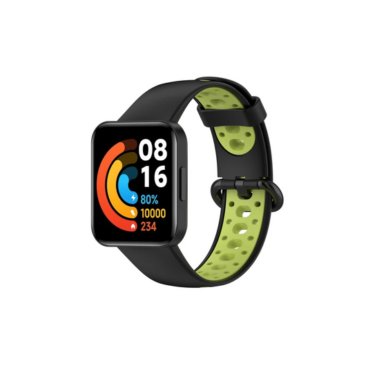 Xiaomi Redmi Watch 2 Spor Delikli Kordon - Siyah-Yeşil