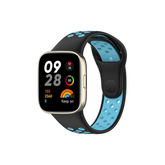 Xiaomi Redmi Watch 3 Spor Delikli Kordon - Siyah-Mavi