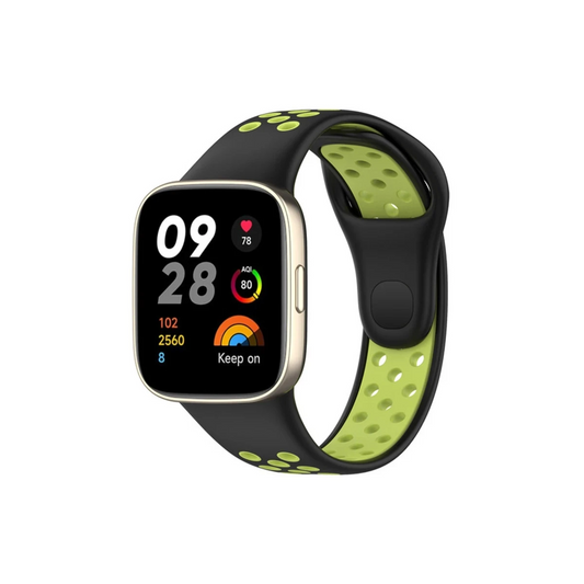 Xiaomi Redmi Watch 3 Spor Delikli Kordon - Siyah-Yeşil