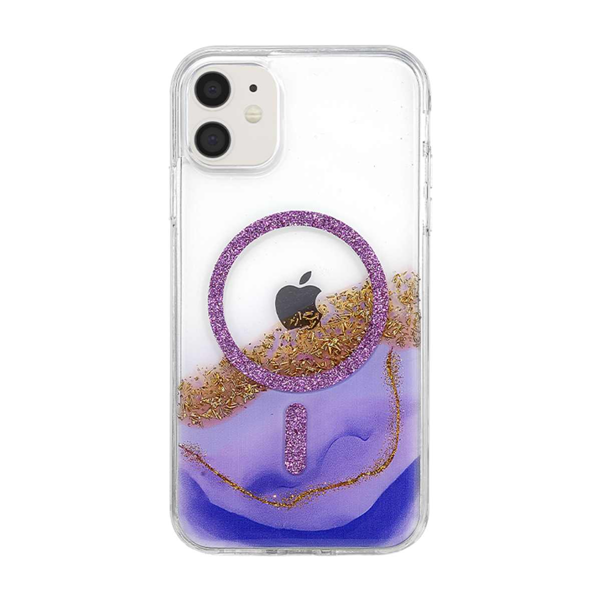 Onegif Apple iPhone 11 Lotus Simli Magsafe Kapak - Mor