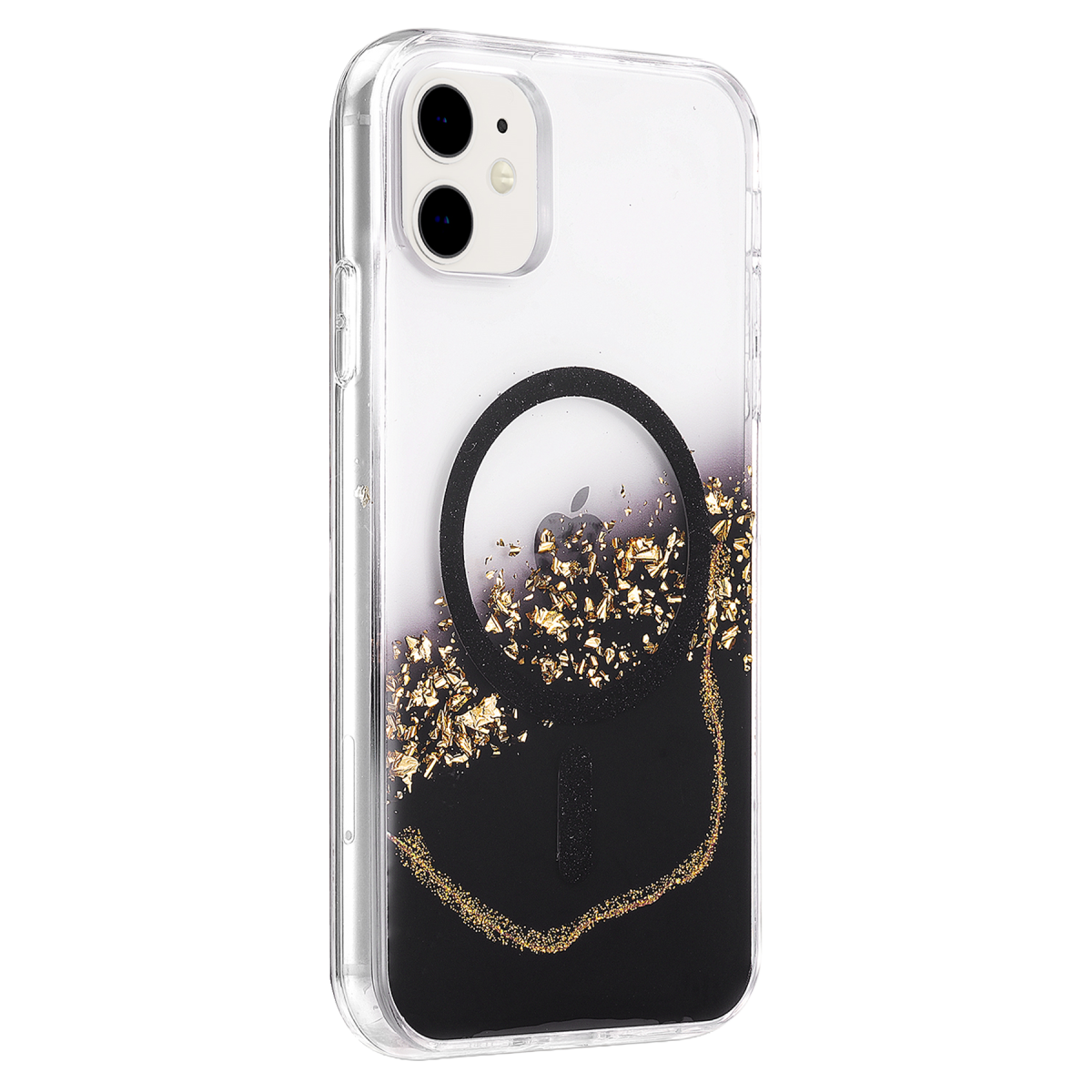 Onegif Apple iPhone 11 Lotus Simli Magsafe Kapak - Siyah