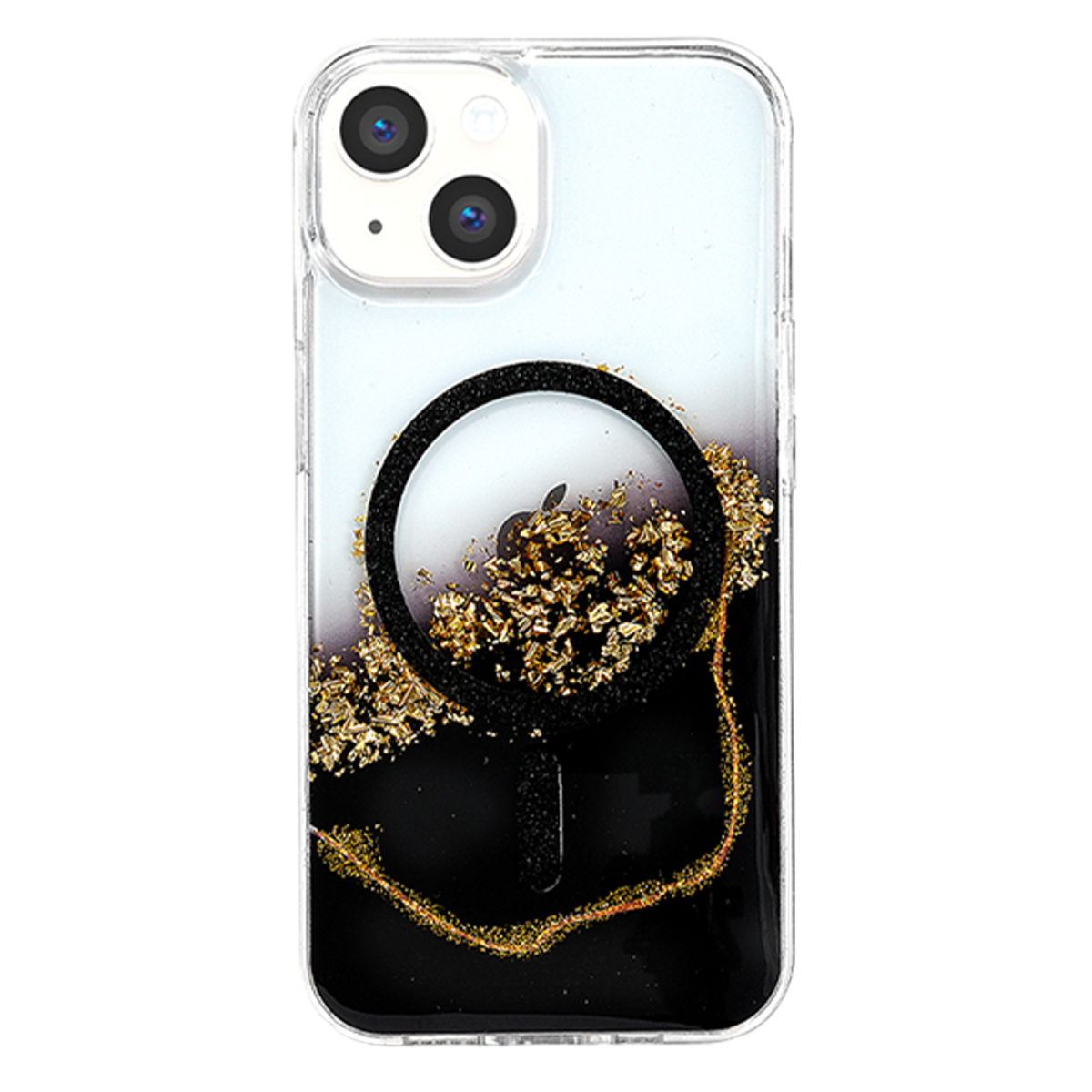Onegif Apple iPhone 14 Lotus Simli Magsafe Kapak - Siyah
