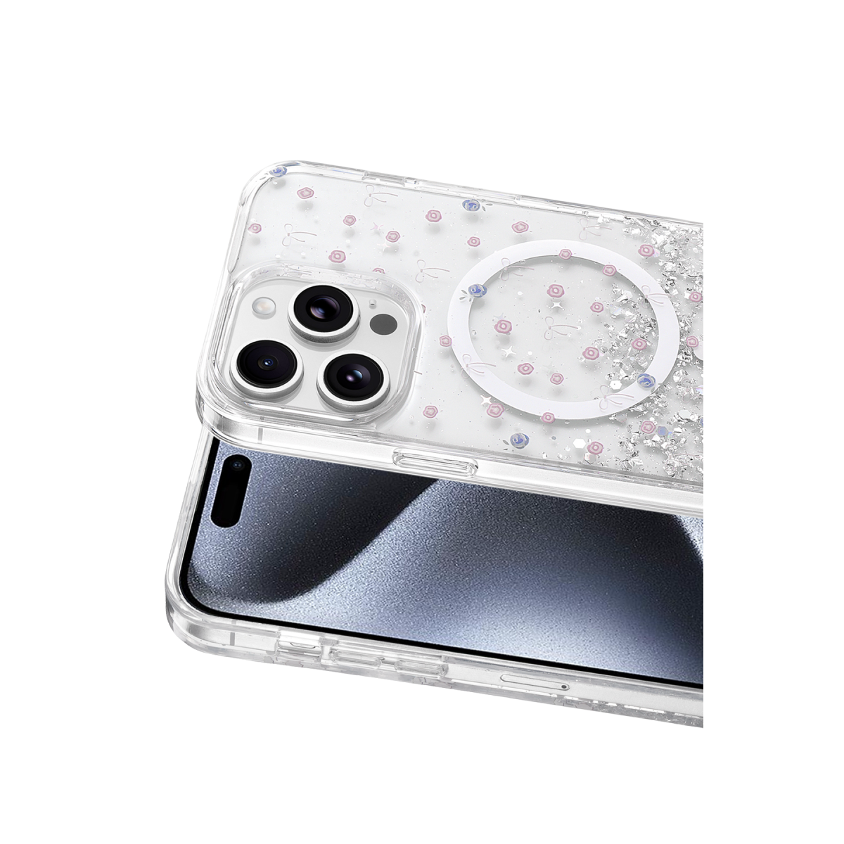 Onegif Apple iPhone 14 Pro Max Misk Simli Magsafe Kapak - Desen 1