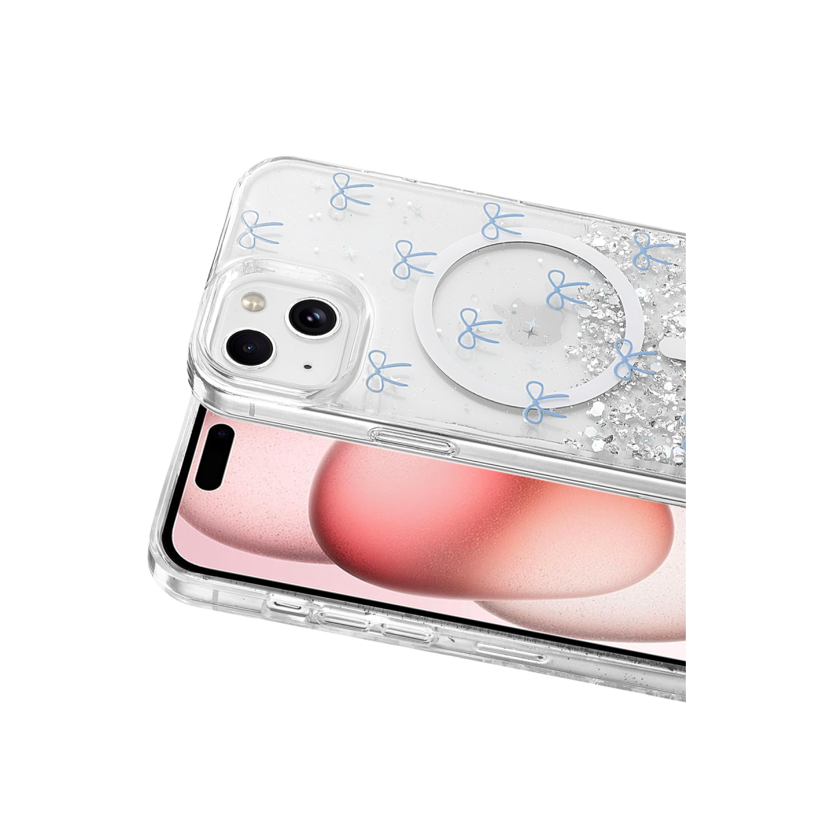 Onegif Apple iPhone 15 Misk Simli Magsafe Kapak - Desen 3
