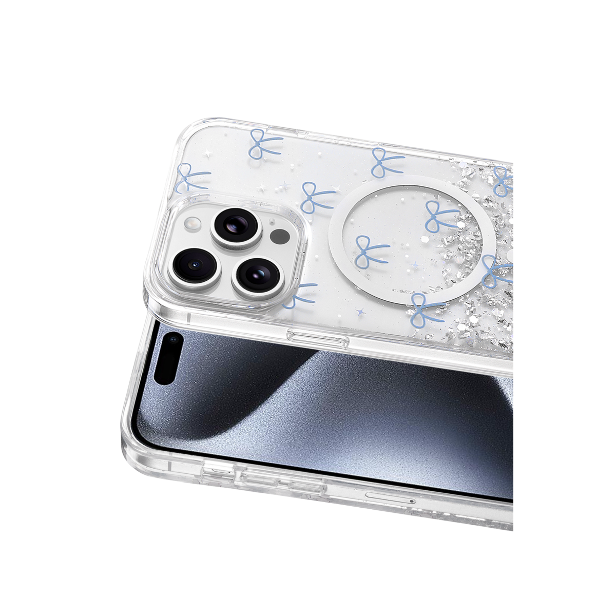 Onegif Apple iPhone 15 Pro Max Misk Simli Magsafe Kapak - Desen 3