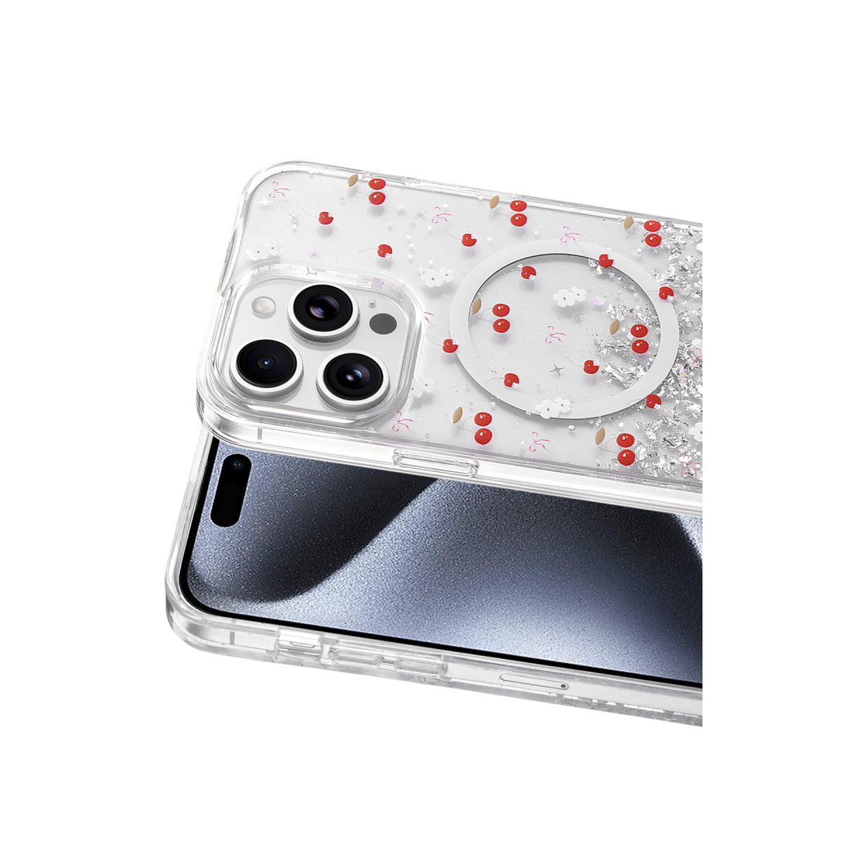 Onegif Apple iPhone 15 Pro Max Misk Simli Magsafe Kapak - Desen 5