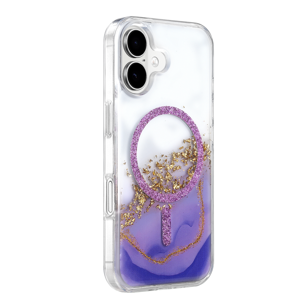 Onegif Apple iPhone 16 Lotus Simli Magsafe Kapak - Mor