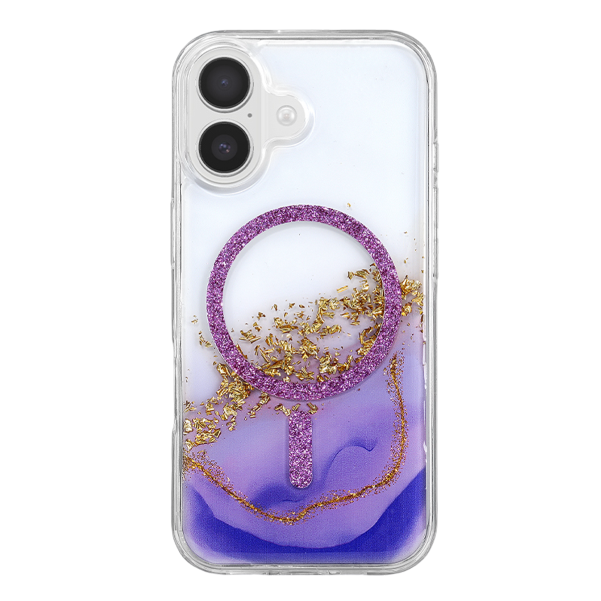 Onegif Apple iPhone 16 Lotus Simli Magsafe Kapak - Mor