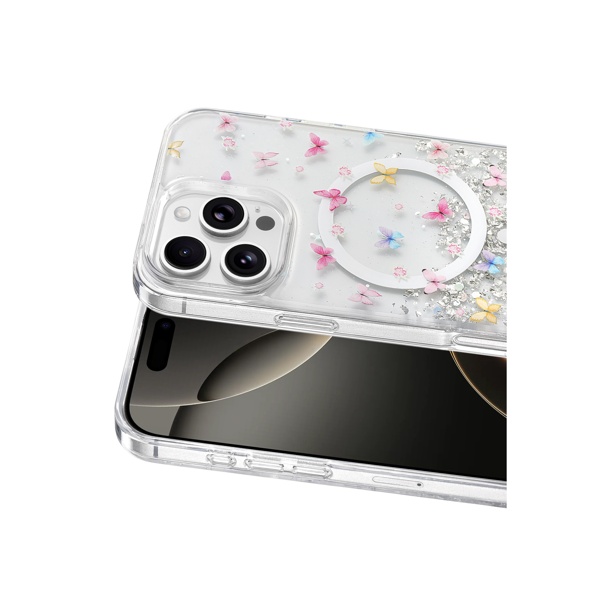 Onegif Apple iPhone 16 Pro Max Misk Simli Magsafe Kapak - Desen 4