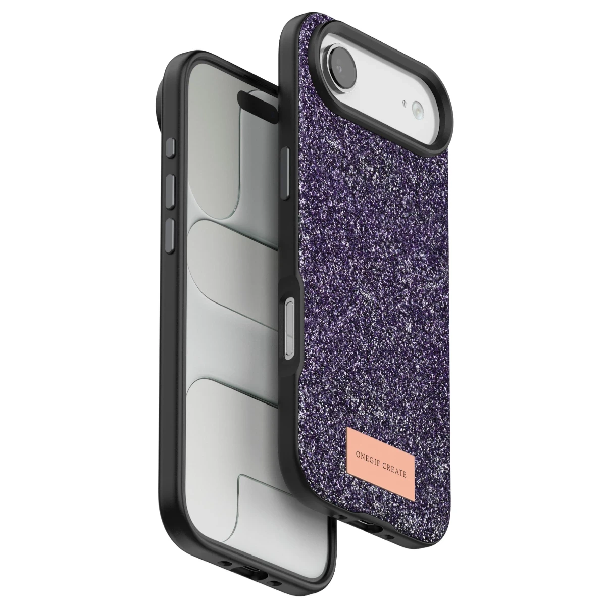 Onegif Apple iPhone 17 Air Bright Simli Kapak - Derin Mor