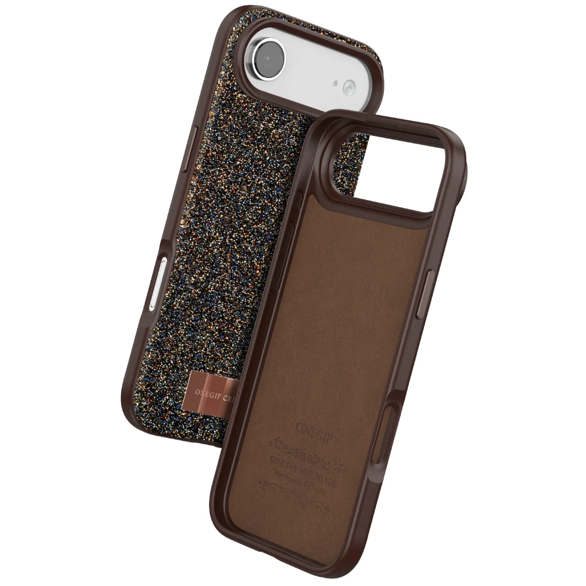 Onegif Apple iPhone 17 Air Bright Simli Kapak - Gold