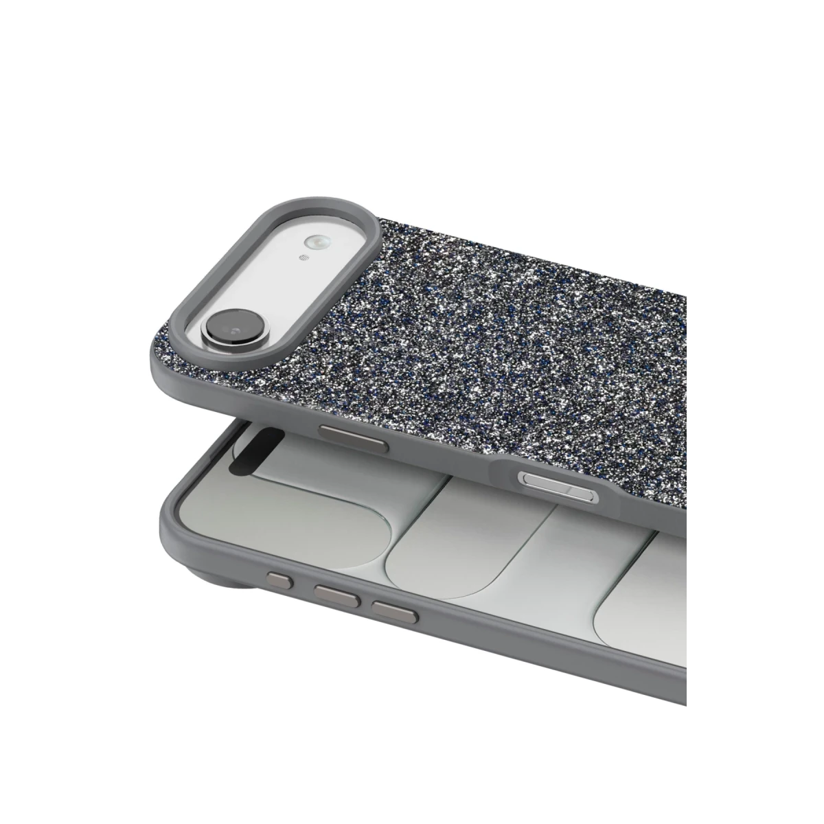 Onegif Apple iPhone 17 Air Bright Simli Kapak - Gümüş