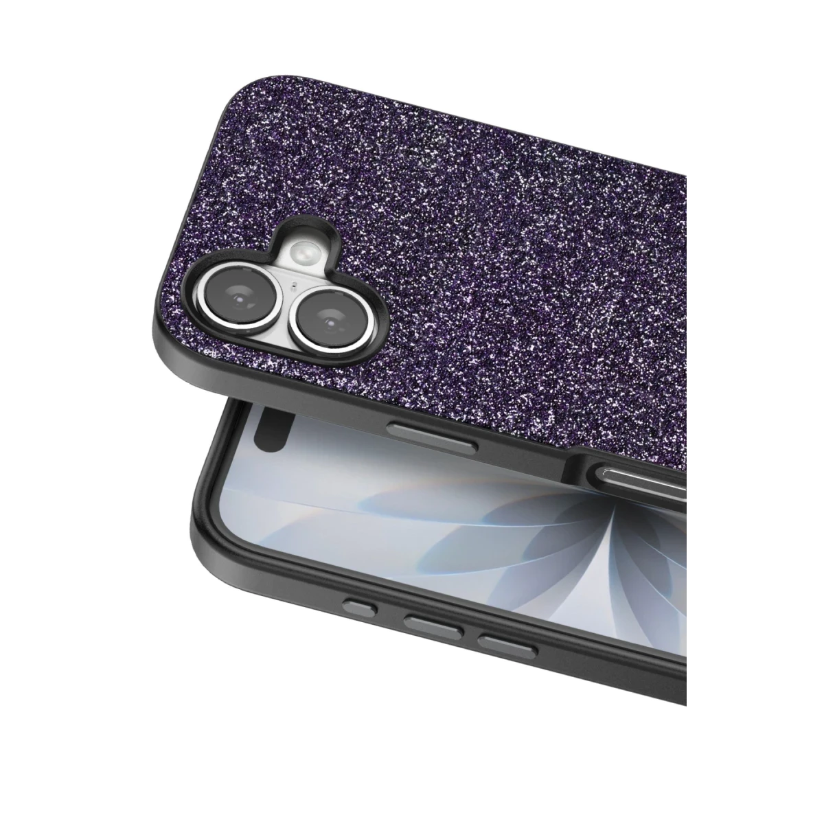 Onegif Apple iPhone 17 Bright Simli Kapak - Derin Mor