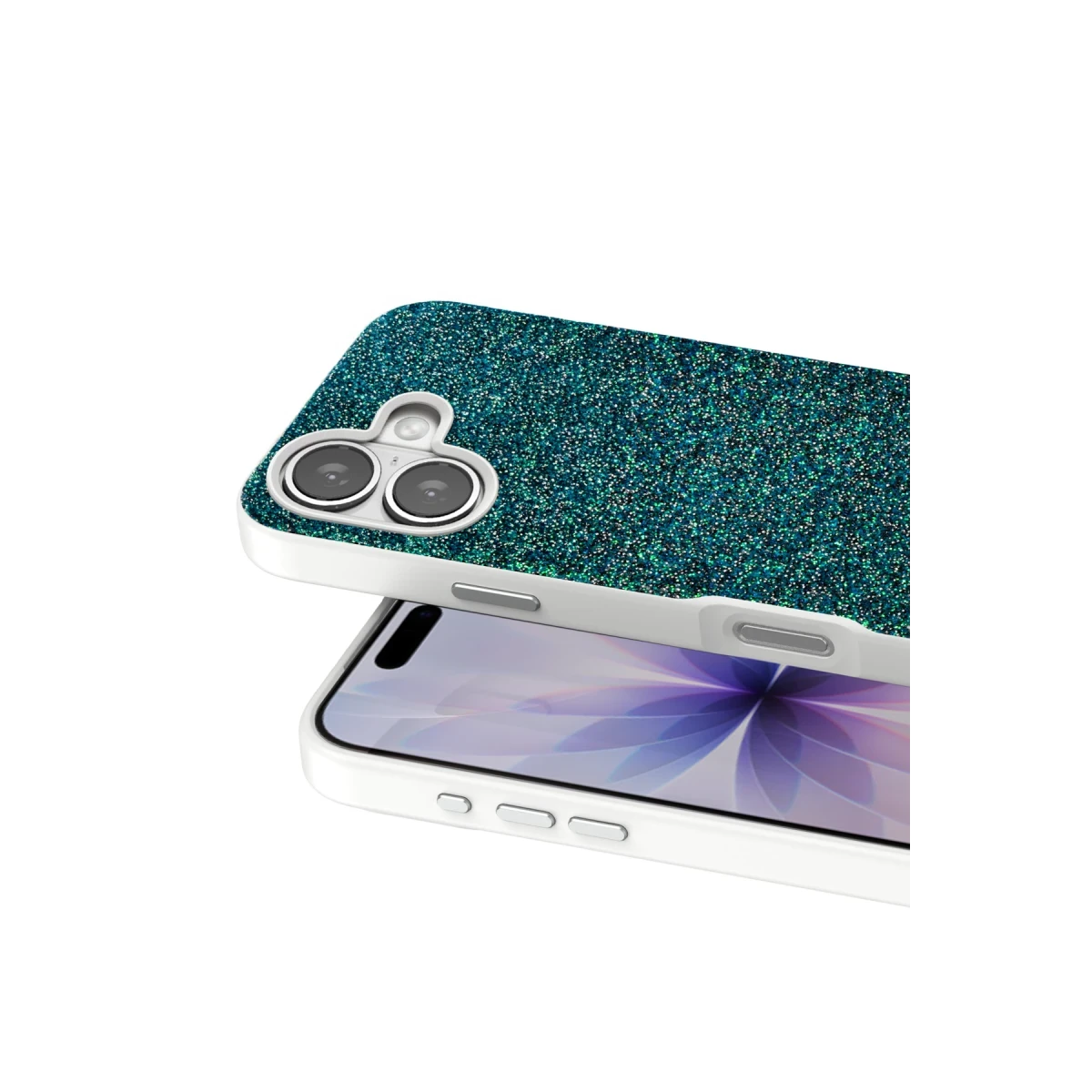 Onegif Apple iPhone 17 Bright Simli Kapak - Koyu Yeşil