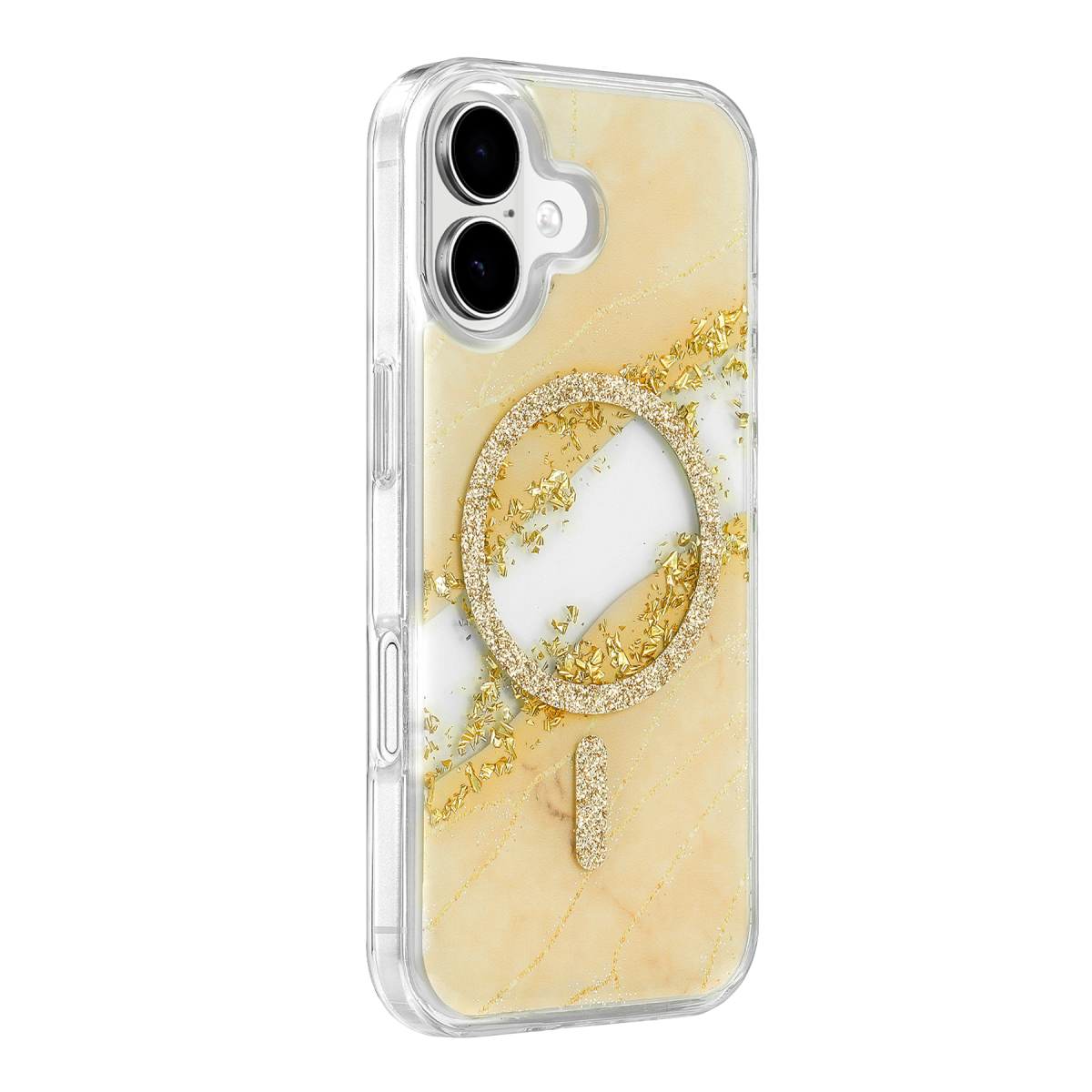 Onegif Apple iPhone 17 Lotus Simli Magsafe Kapak - Gümüş