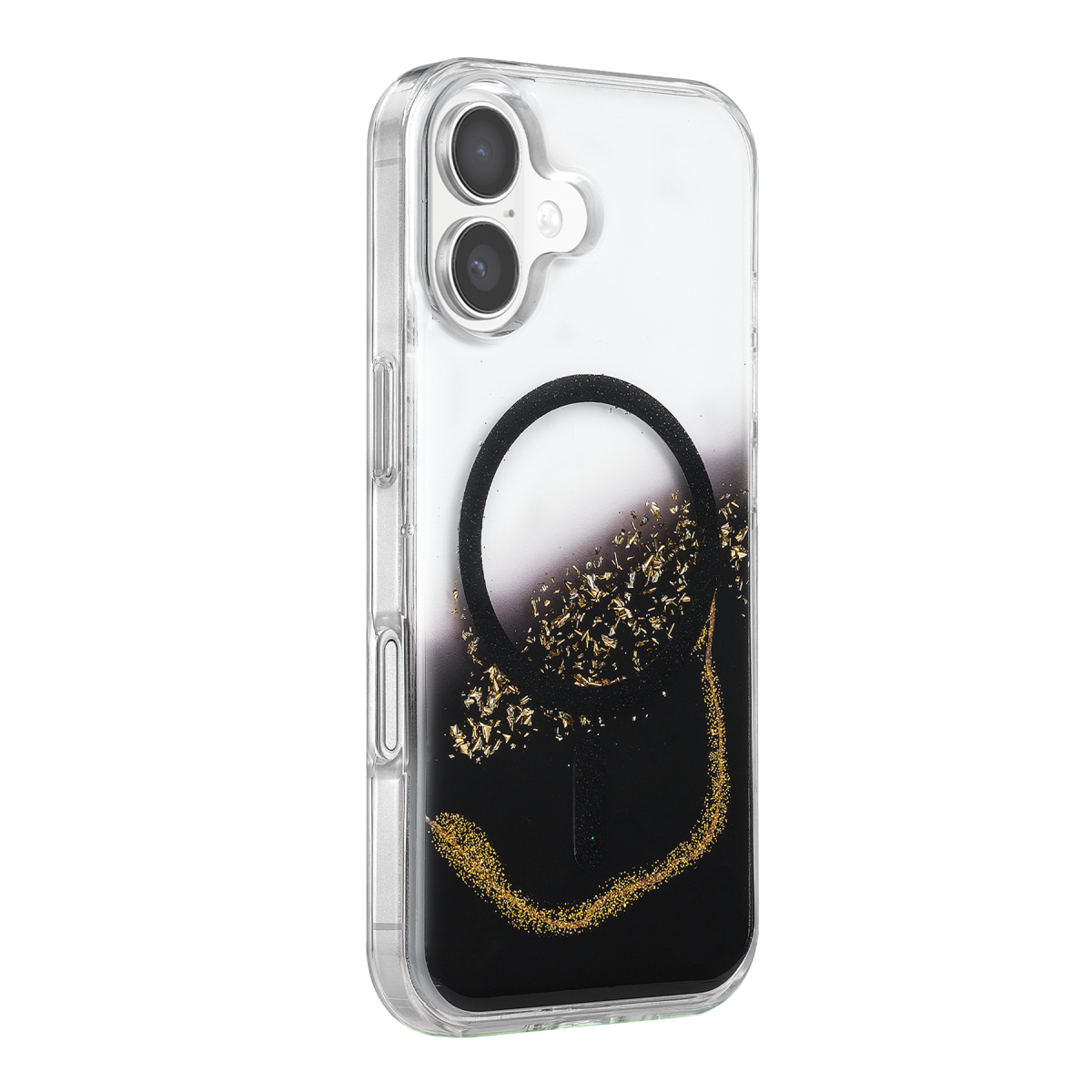 Onegif Apple iPhone 17 Lotus Simli Magsafe Kapak - Siyah