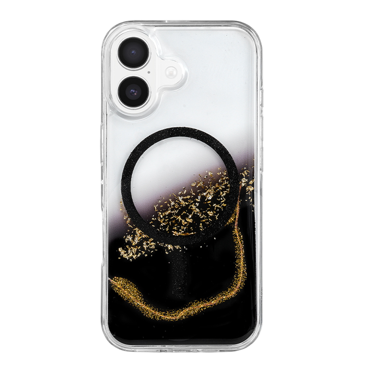 Onegif Apple iPhone 17 Lotus Simli Magsafe Kapak - Siyah