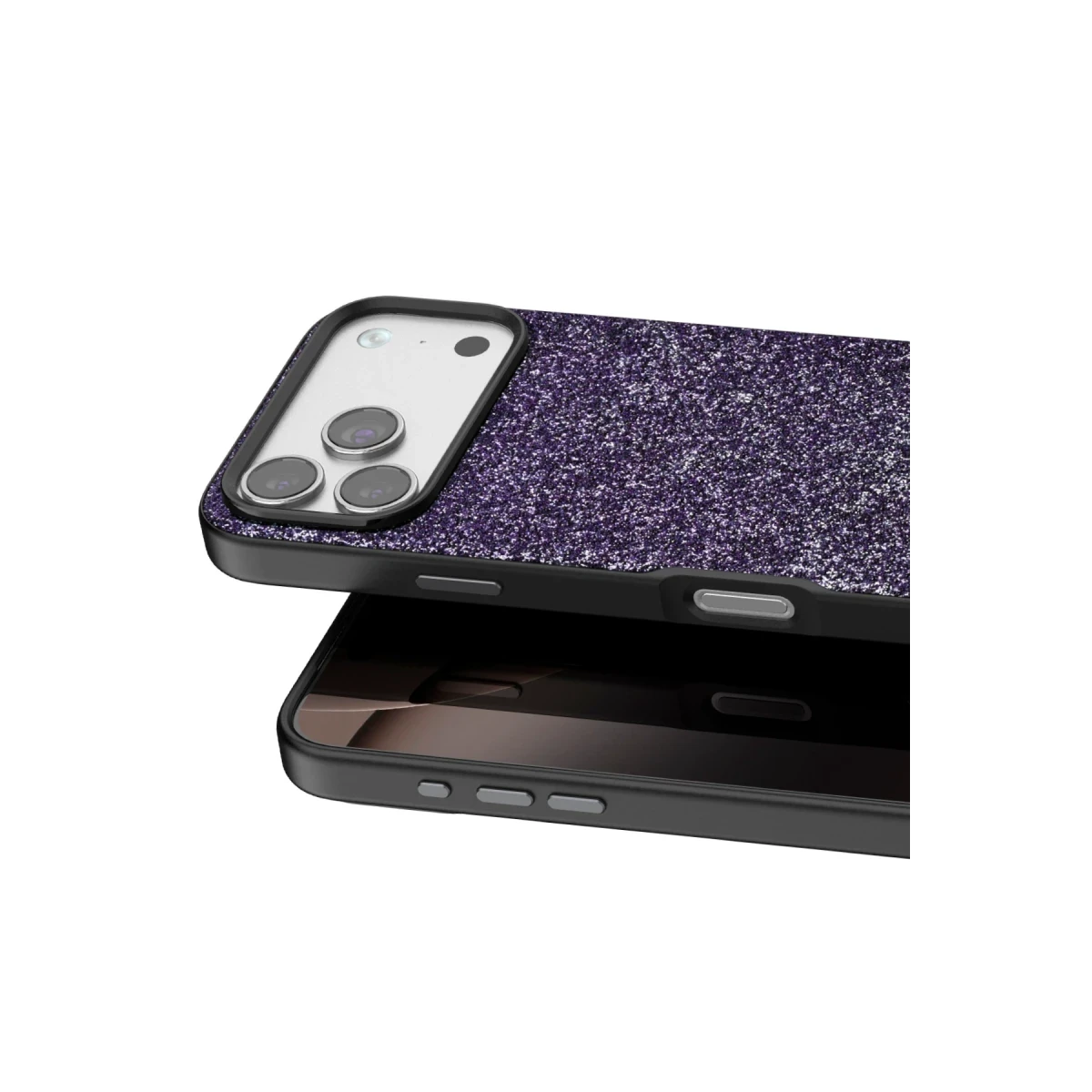 Onegif Apple iPhone 17 Pro Max Bright Simli Kapak - Derin Mor