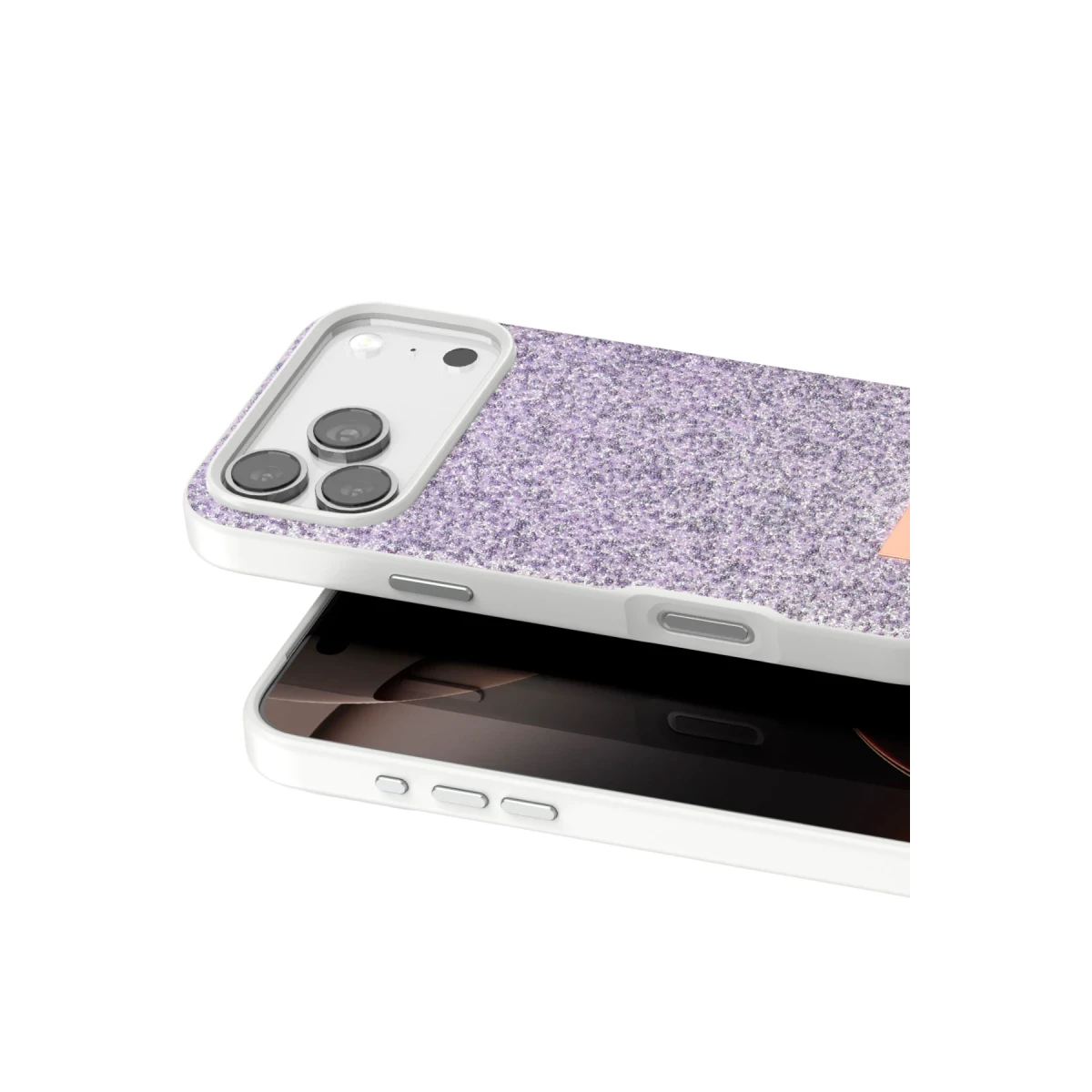 Onegif Apple iPhone 17 Pro Max Bright Simli Kapak - Lila