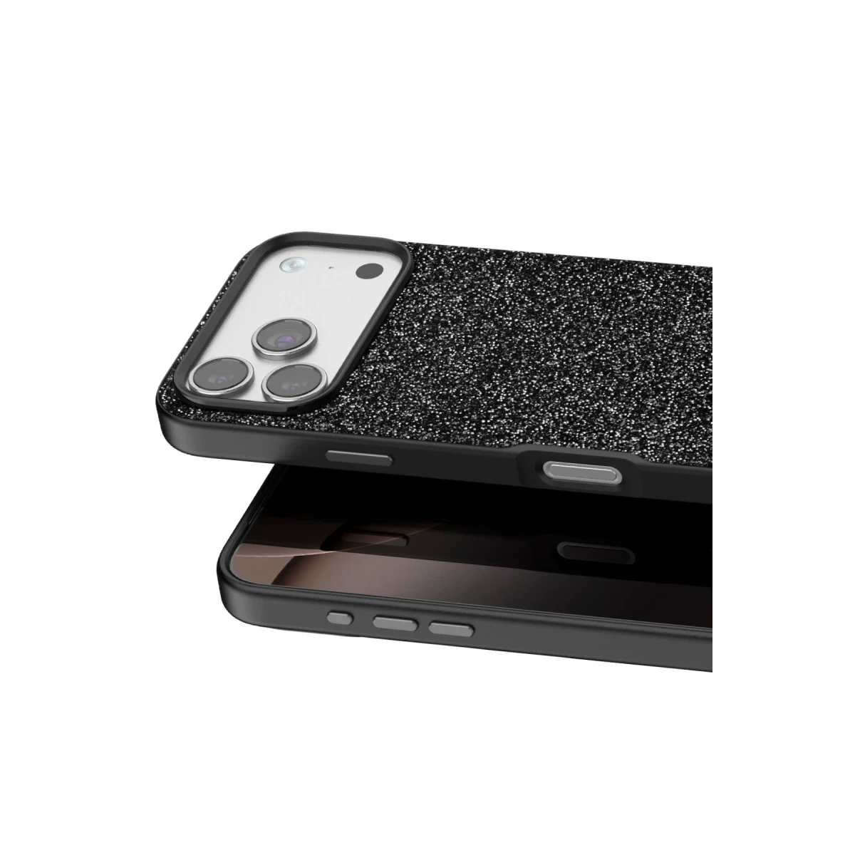 Onegif Apple iPhone 17 Pro Max Bright Simli Kapak - Siyah