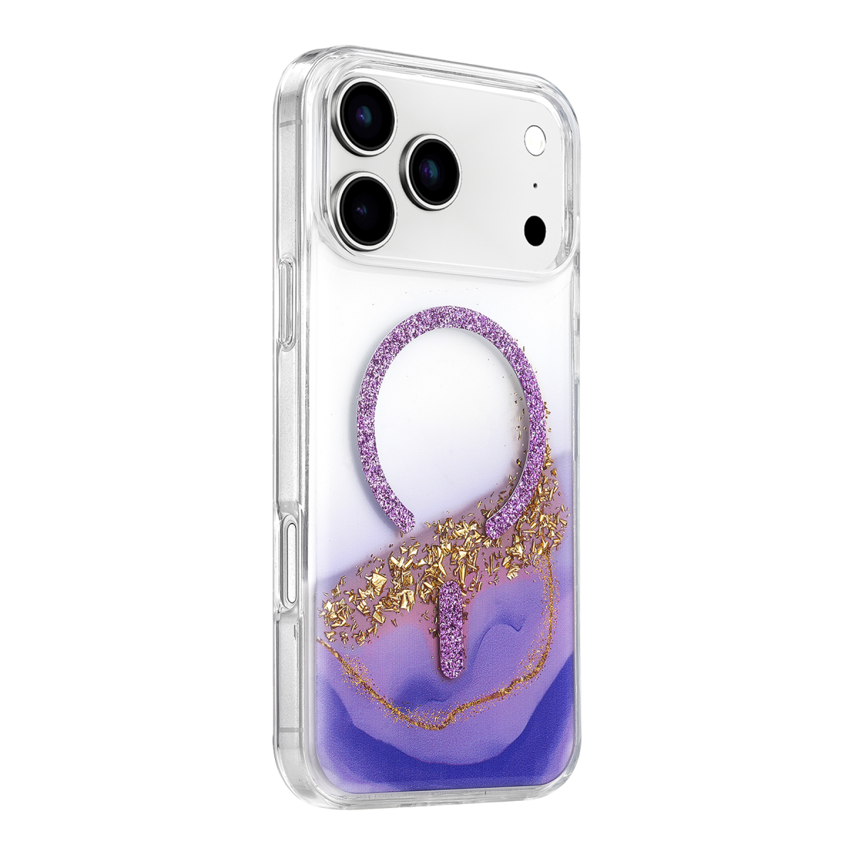 Onegif Apple iPhone 17 Pro Max Lotus Simli Magsafe Kapak - Mor