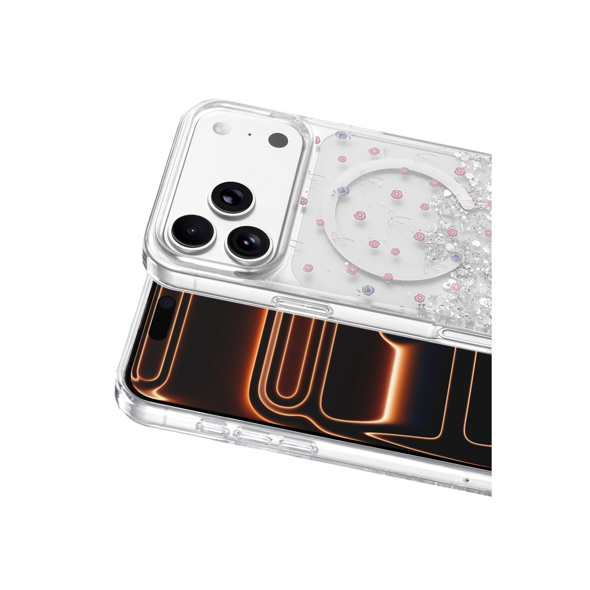 Onegif Apple iPhone 17 Pro Misk Simli Magsafe Kapak - Desen 1
