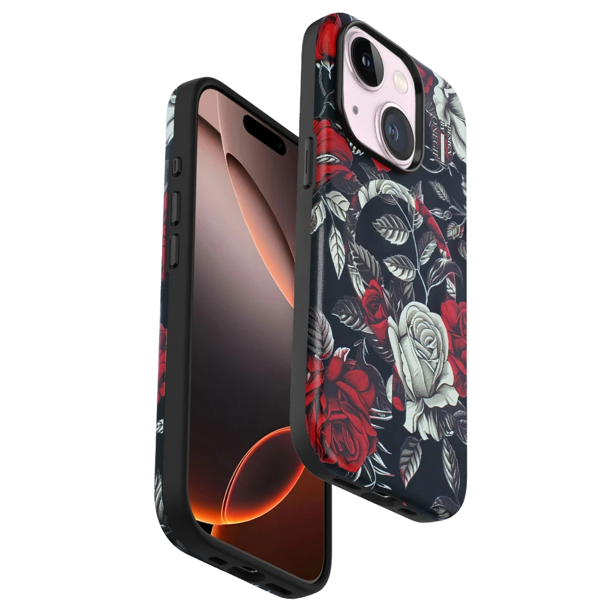 Onegif Apple iPhone 15 Plus Flower Series Magsafe Kapak - Siyah