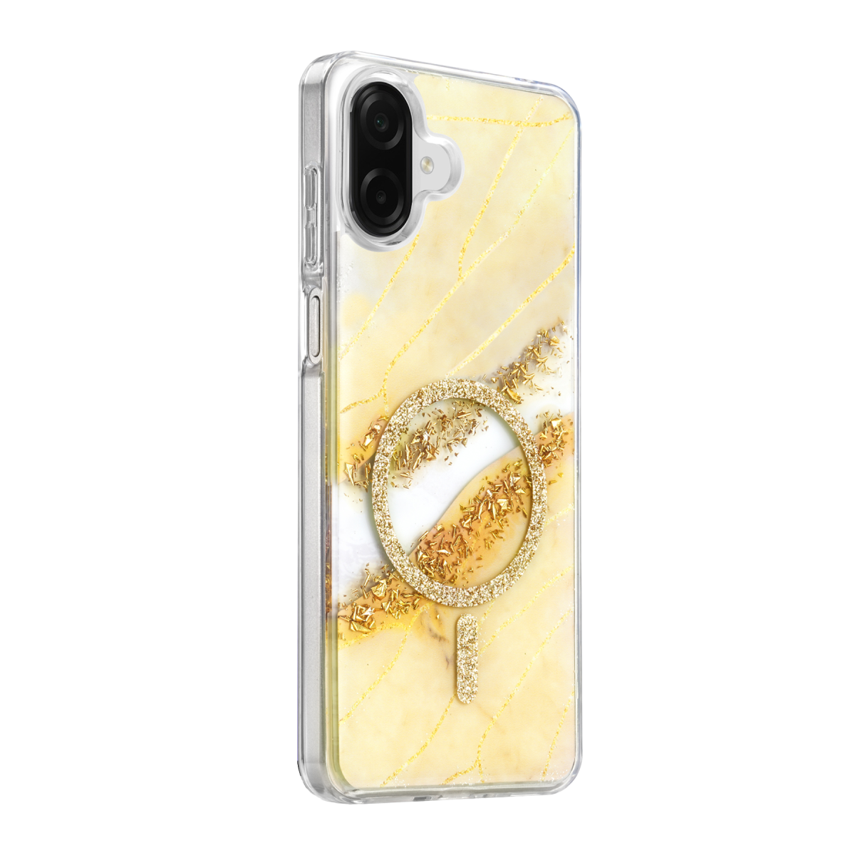 Onegif Samsung Galaxy A07 4G Lotus Simli Magsafe Kapak - Gümüş