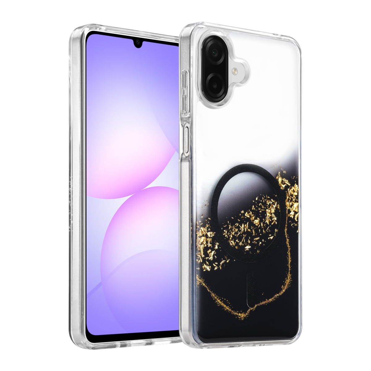 Onegif Samsung Galaxy A07 4G Lotus Simli Magsafe Kapak - Siyah