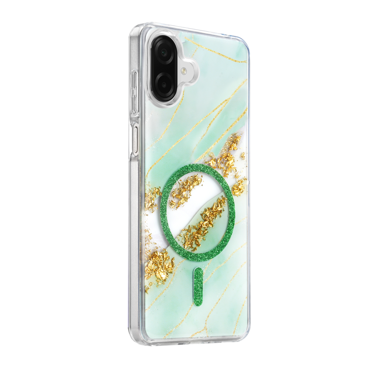 Onegif Samsung Galaxy A07 4G Lotus Simli Magsafe Kapak - Yeşil