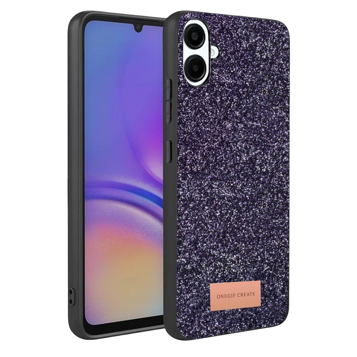 Onegif Samsung Galaxy A07 4G Bright Simli Kapak - Derin Mor
