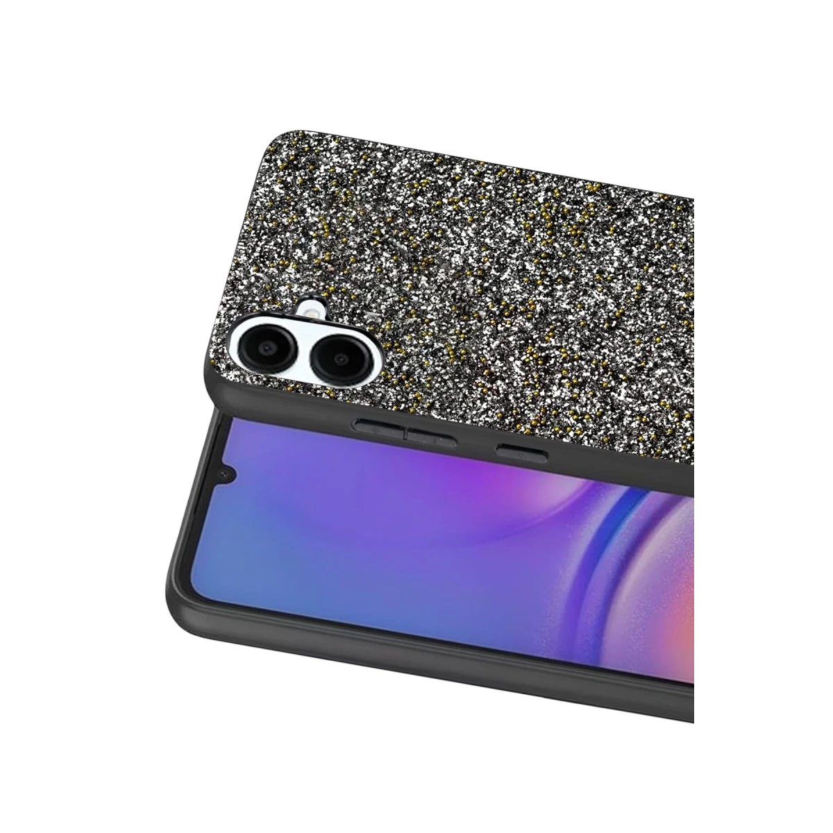 Onegif Samsung Galaxy A07 4G Bright Simli Kapak - Gold