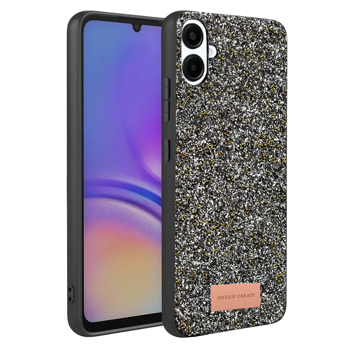 Onegif Samsung Galaxy A07 4G Bright Simli Kapak - Gold
