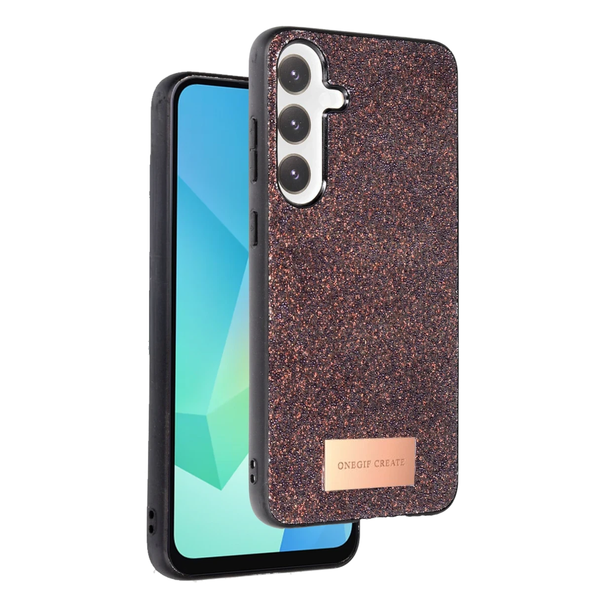 Onegif Samsung Galaxy A16 5G Bright Simli Kapak - Derin Mor
