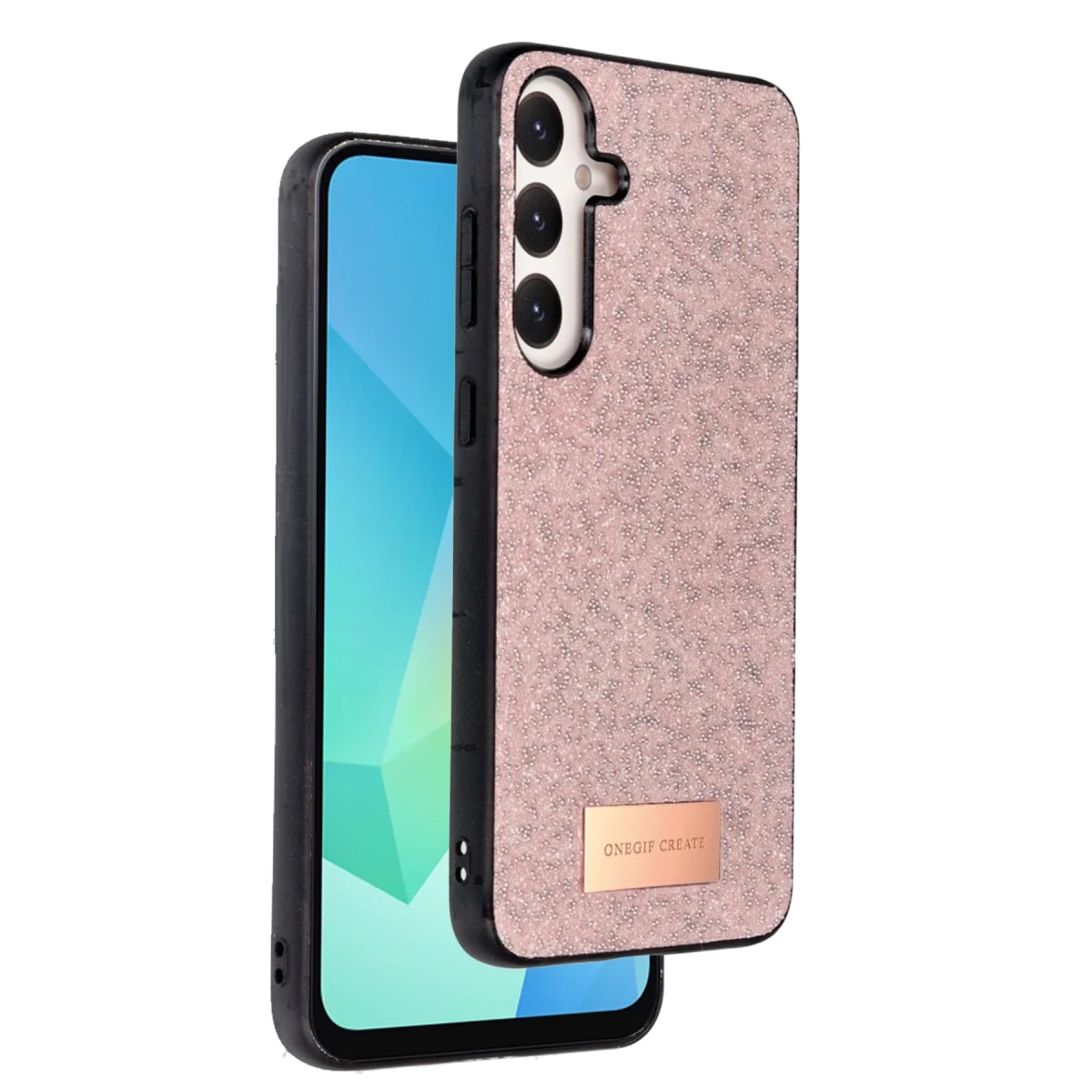 Onegif Samsung Galaxy A26 Bright Simli Kapak - Pembe