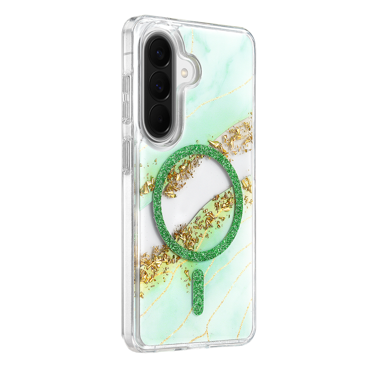 Onegif Samsung Galaxy A37 5G Lotus Simli Magsafe Kapak - Yeşil