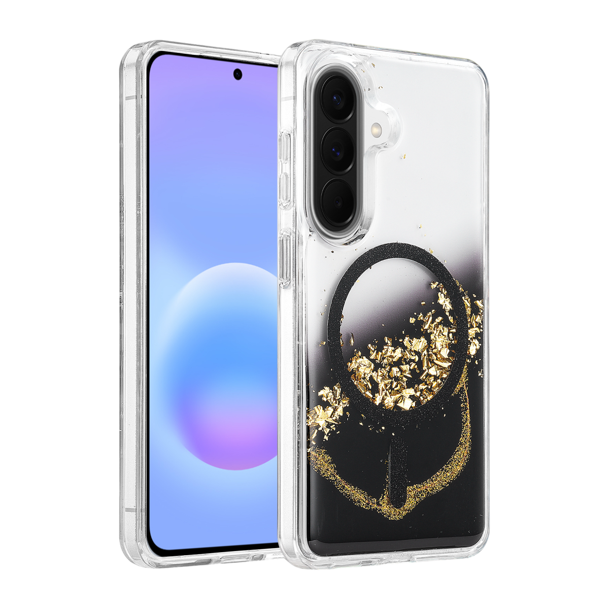 Onegif Samsung Galaxy A57 5G Lotus Simli Magsafe Kapak - Siyah