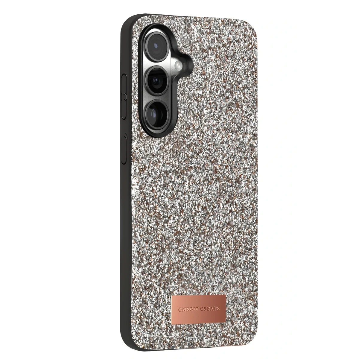 Onegif Samsung Galaxy S24 FE Bright Simli Kapak - Gümüş