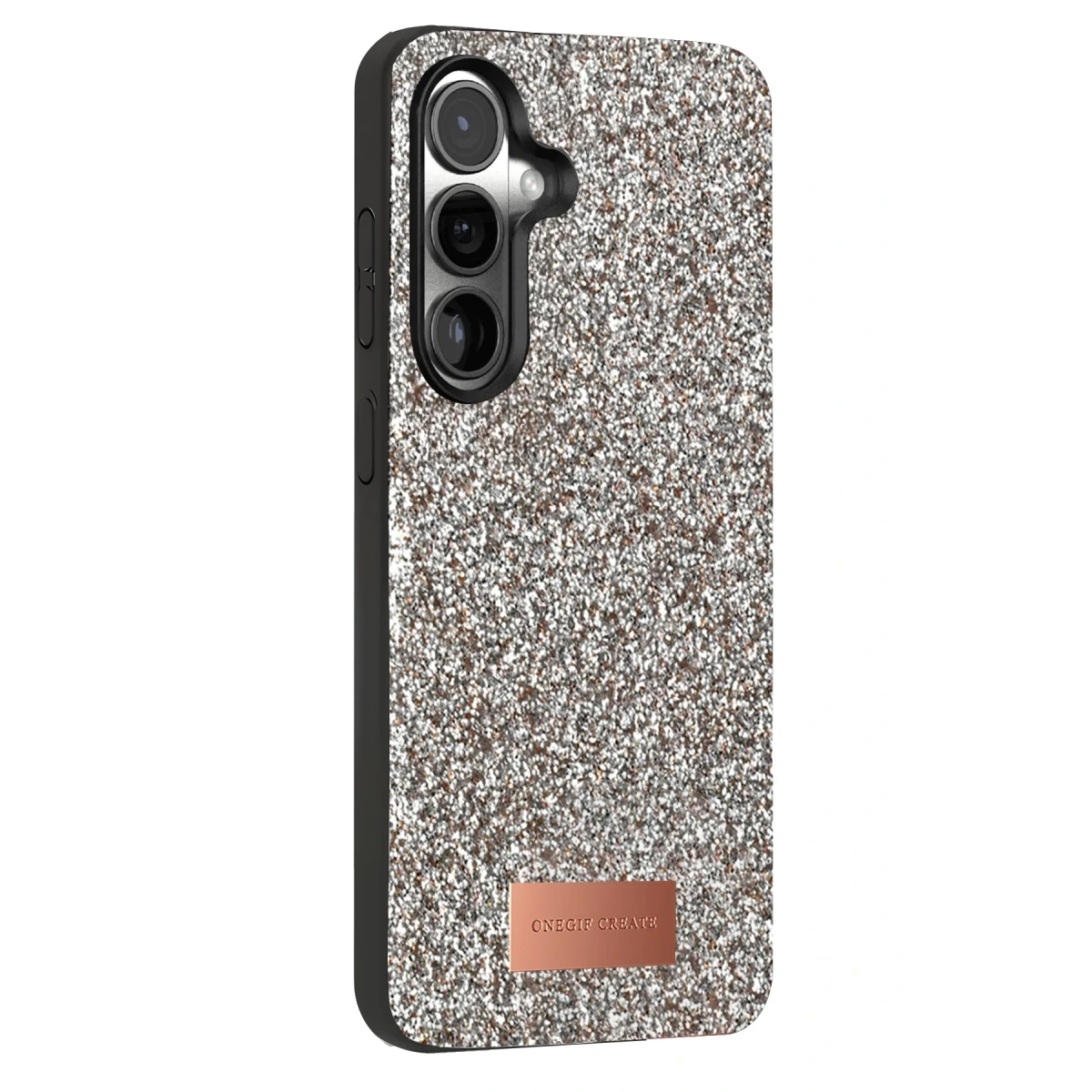 Onegif Samsung Galaxy S25 Bright Simli Kapak - Gümüş