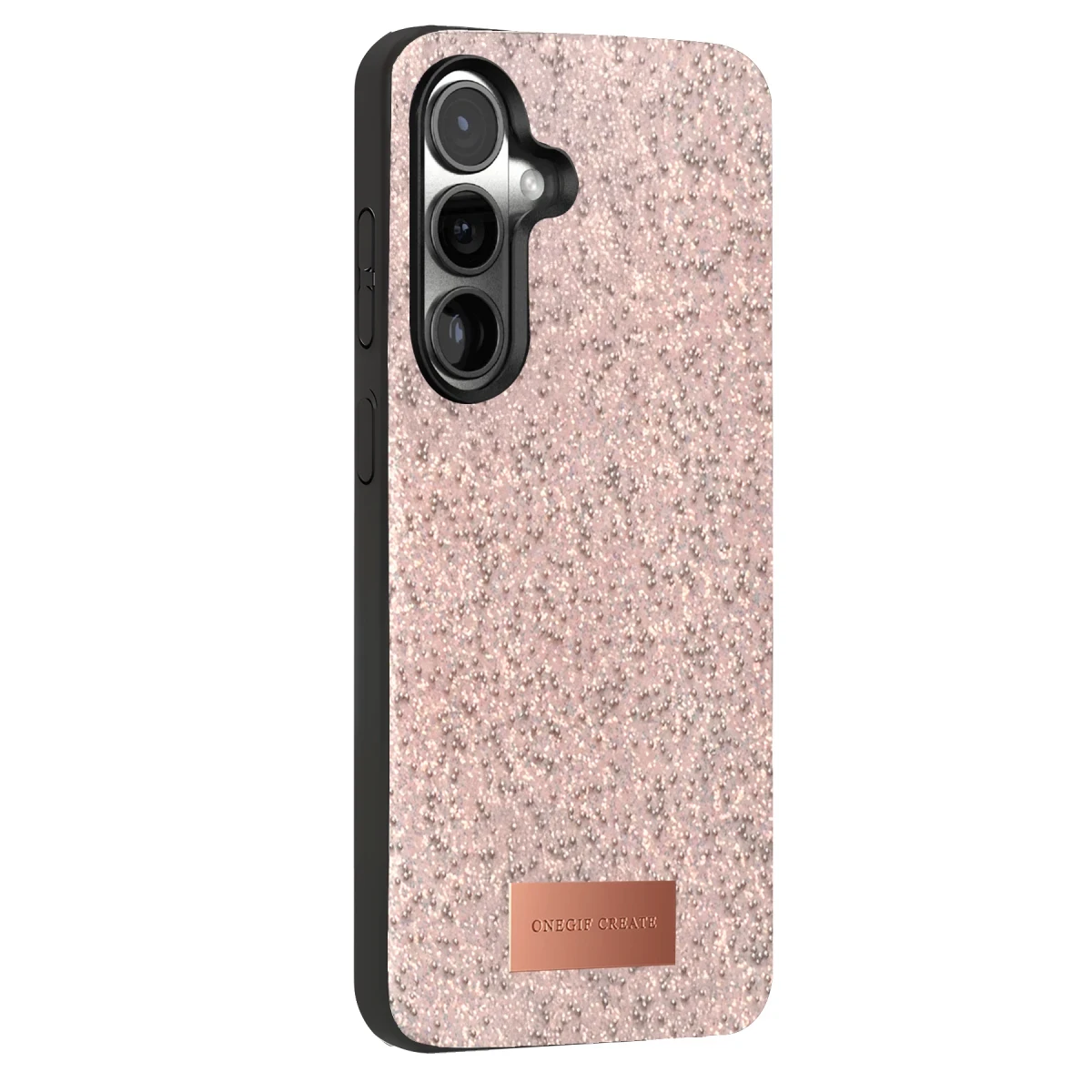 Onegif Samsung Galaxy S25 Bright Simli Kapak - Pembe