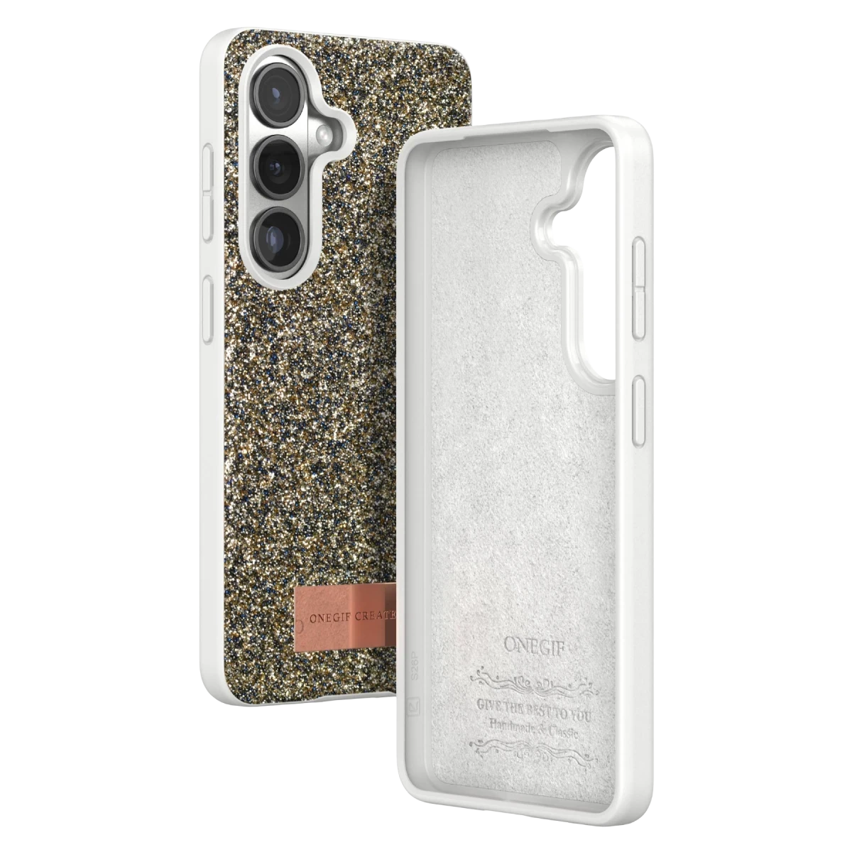 Onegif Samsung Galaxy S26 Plus Bright Simli Kapak - Gold