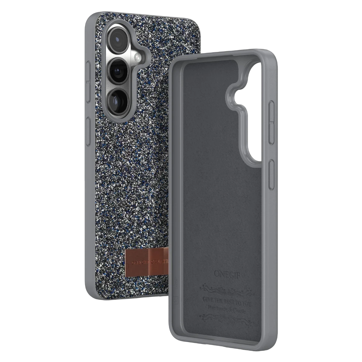 Onegif Samsung Galaxy S26 Plus Bright Simli Kapak - Gümüş