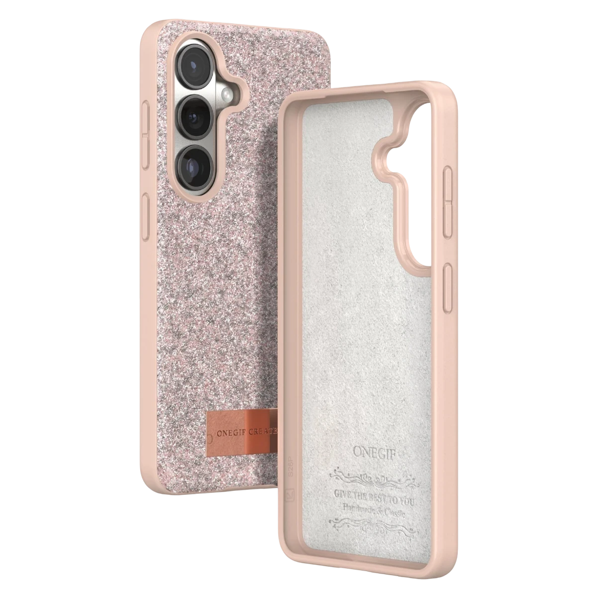 Onegif Samsung Galaxy S26 Plus Bright Simli Kapak - Pembe