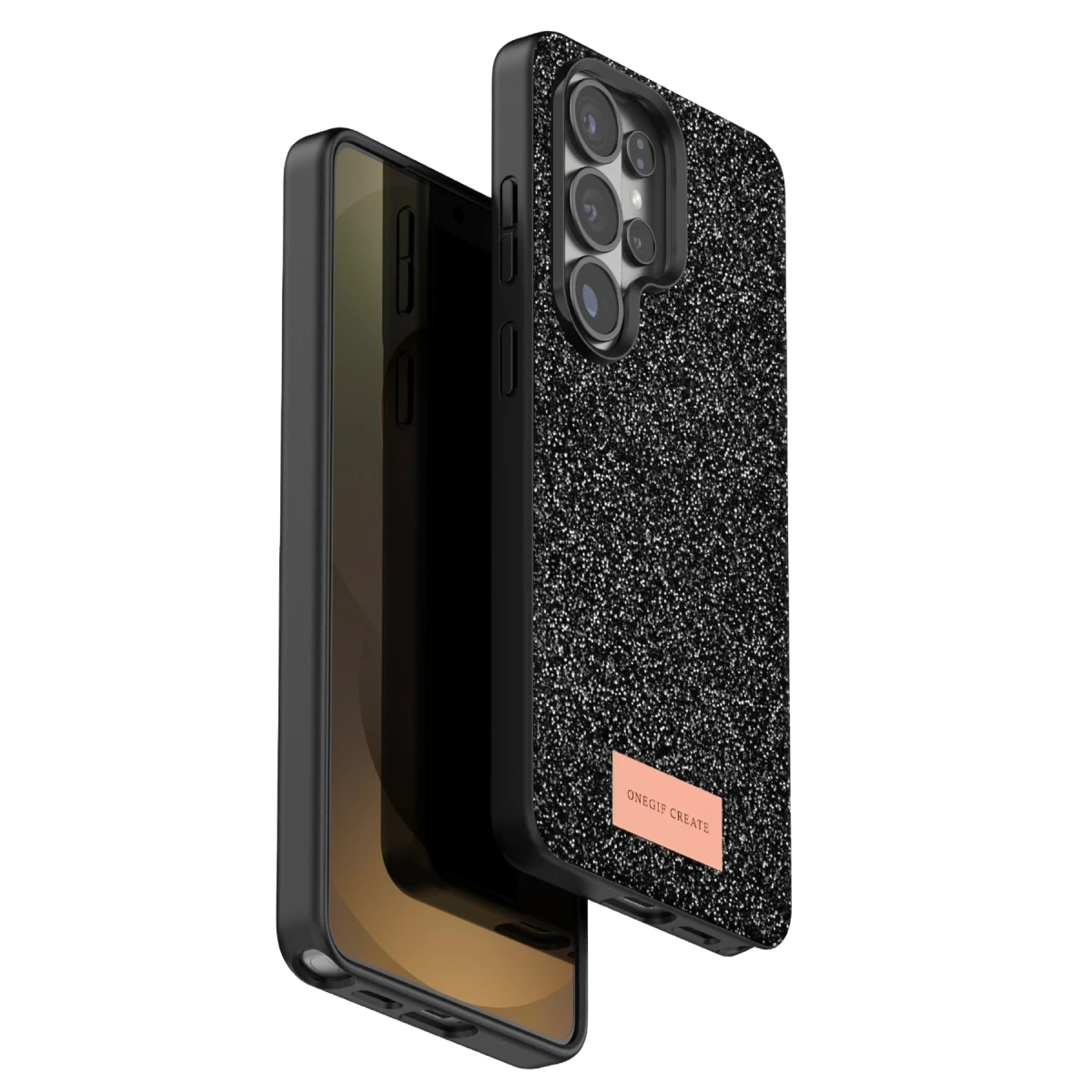 Onegif Samsung Galaxy S26 Ultra Bright Simli Kapak - Siyah