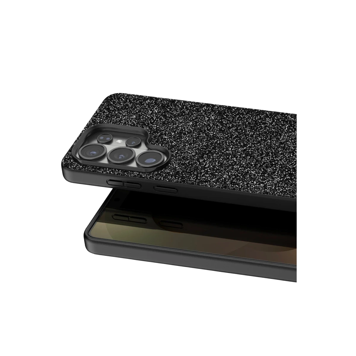 Onegif Samsung Galaxy S26 Ultra Bright Simli Kapak - Siyah