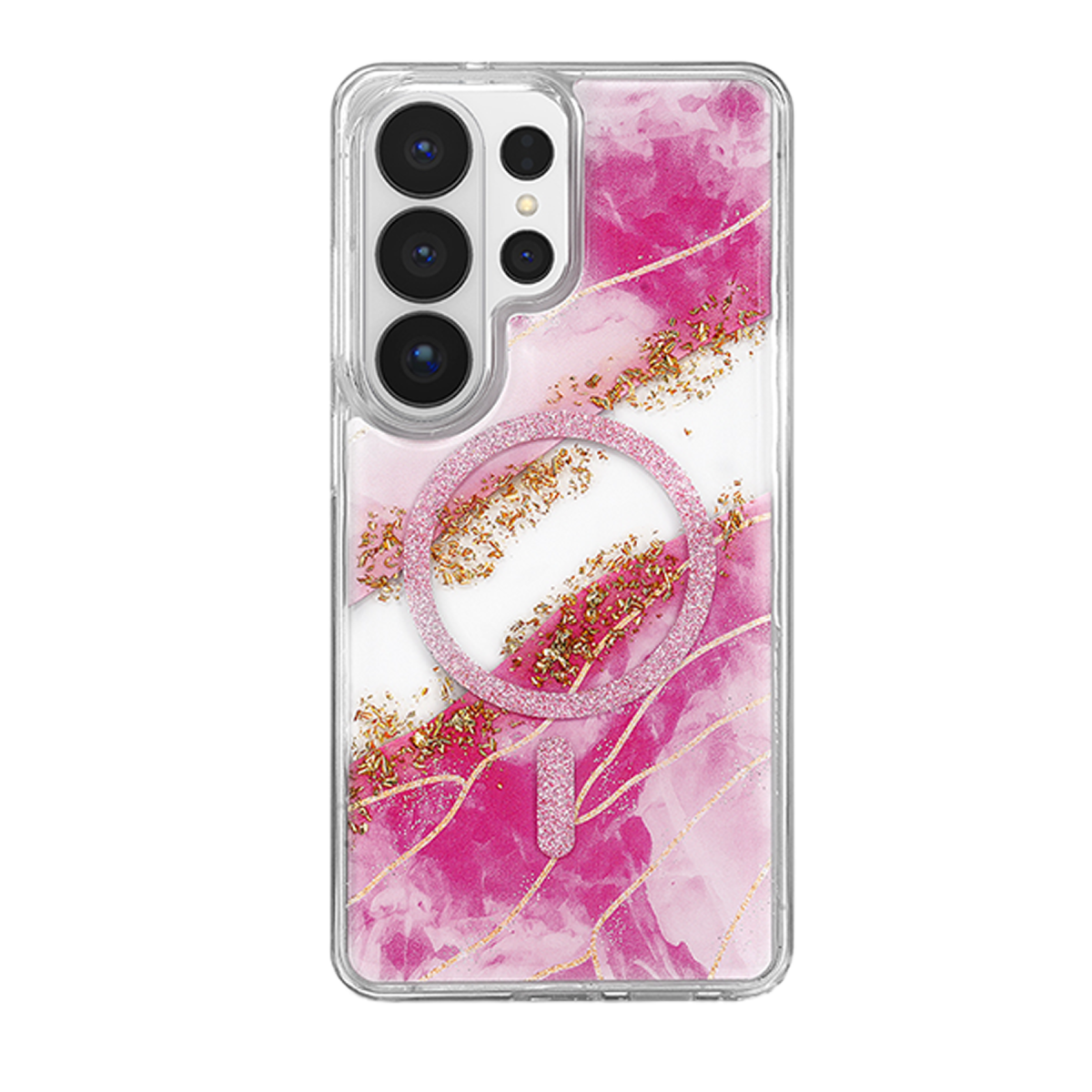 Onegif Samsung Galaxy S26 Ultra Lotus Simli Magsafe Kapak - Pembe