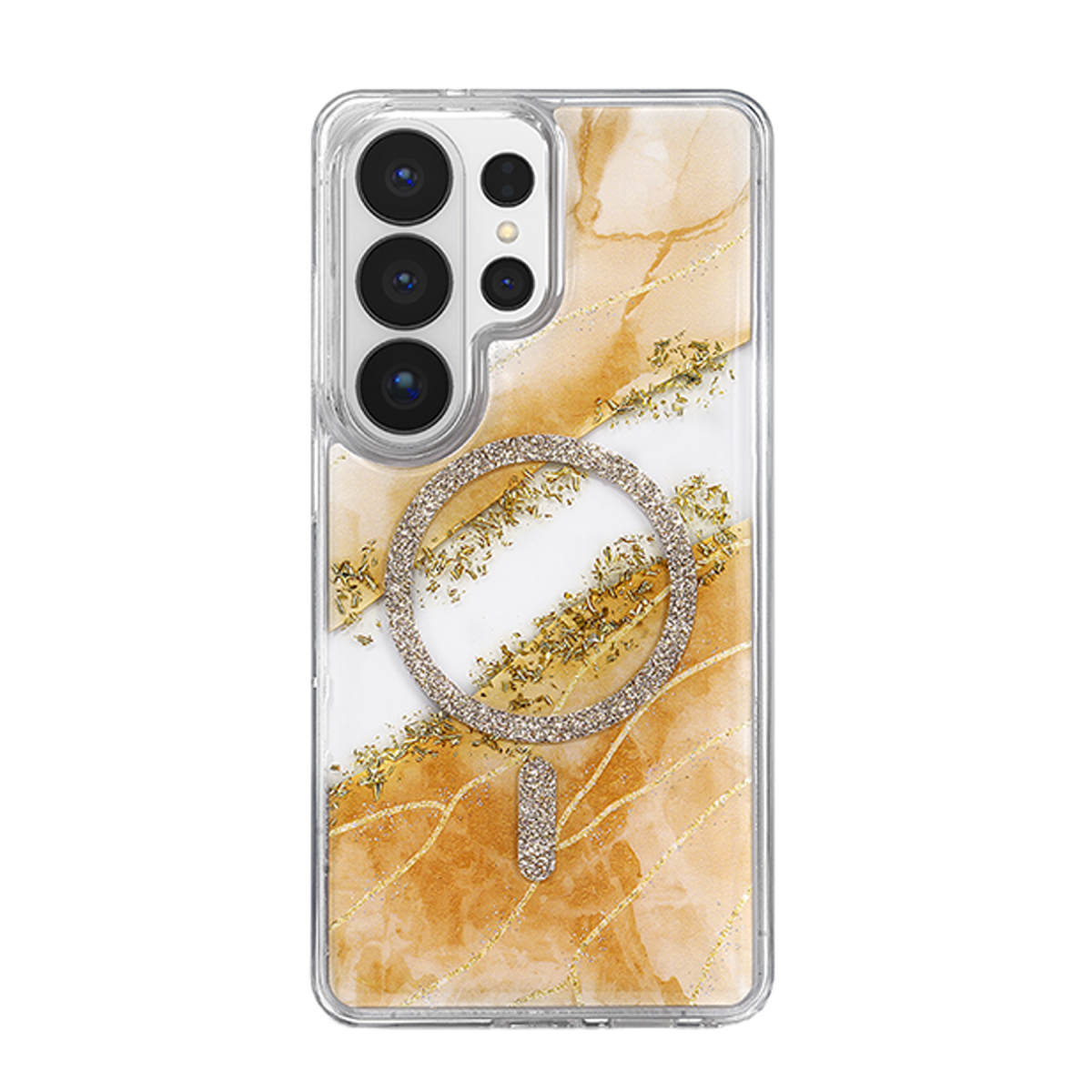 Onegif Samsung Galaxy S26 Ultra Lotus Simli Magsafe Kapak - Turuncu