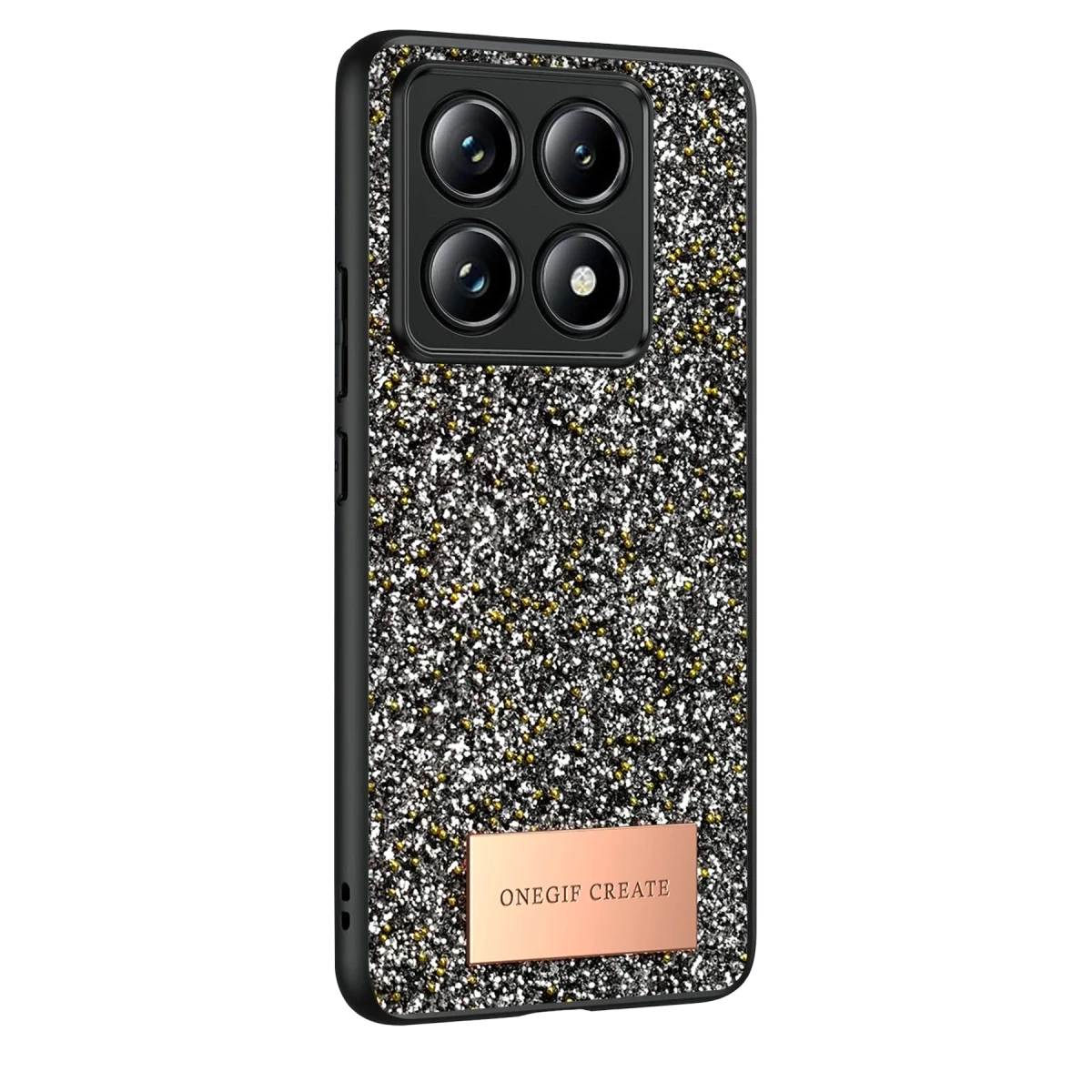 Onegif Xiaomi Mi 14T Pro Bright Simli Kapak - Gümüş