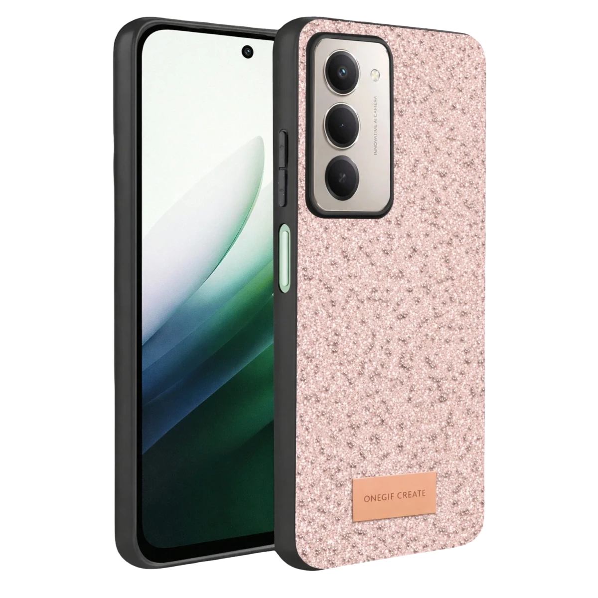 Onegif Xiaomi Redmi 15 4G Bright Simli Kapak - Pembe