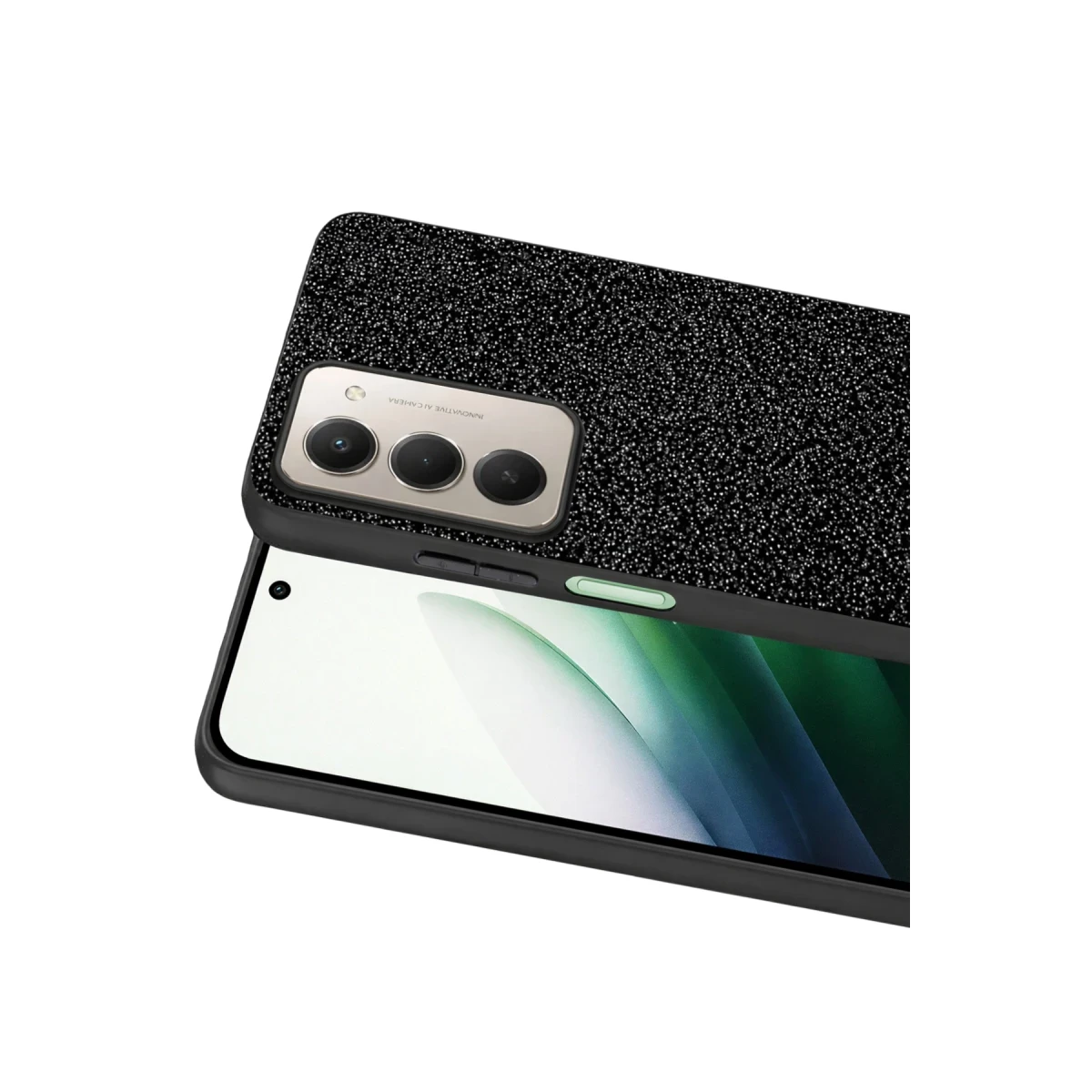 Onegif Xiaomi Redmi 15 4G Bright Simli Kapak - Siyah